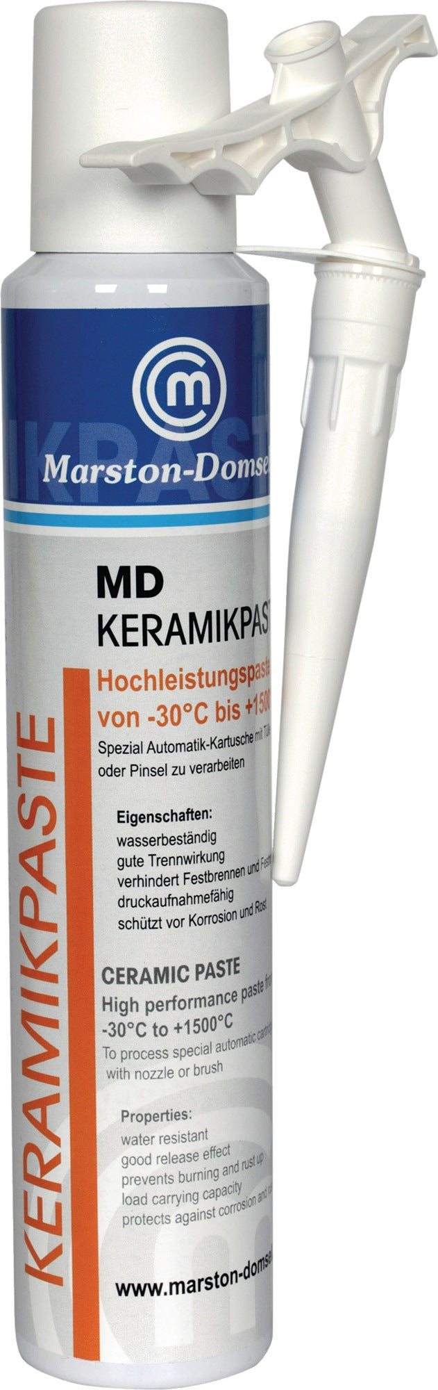 MARSTON Keramikpaste MD weiß 260g Automatik-Kartusche – Hochtemperatur-Schmierung bis 1500 °C