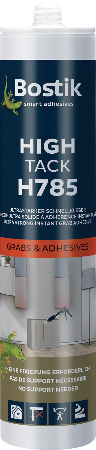 BOSTIK 1K-Hybrid-Klebstoff High Tack H785 weiß 450g Kartusche – 12 Stück im Set