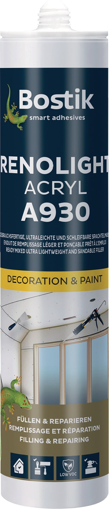 BOSTIK RENOLIGHT ACRYL A930 Füllspachtel weiß B2 300 ml – 12 Stück