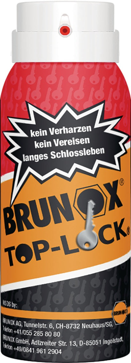 BRUNOX Top-Lock® Beschlagspray 100 ml – Pflegt, schmiert und schützt Schlösser, Scharniere und Beschläge bis -52 °C