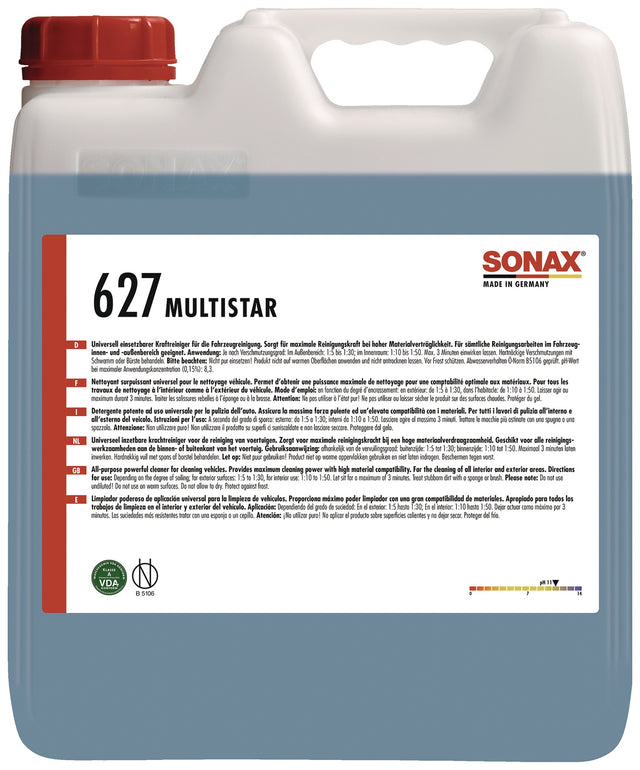 SONAX Kraftreiniger SX MultiStar 10 l Konzentrat im Kanister – NTA-frei, für Waschanlagen