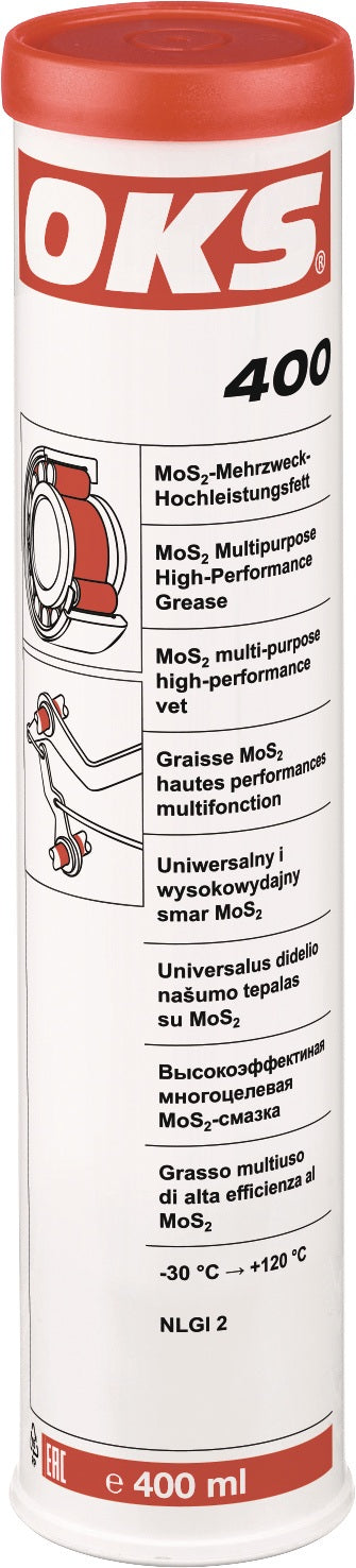 OKS 400 MoS²-Mehrzweck-Hochleistungsfett, 400 ml Kartusche, 10er-Pack
