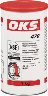 OKS 470 Weißes Allround-Hochleistungsfett NSF H2 400ml Kartusche, 10er-Pack
