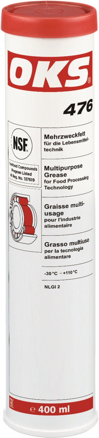 OKS 476 Mehrzweckfett für die Lebensmitteltechnik, NSF H1, 400 ml Kartusche