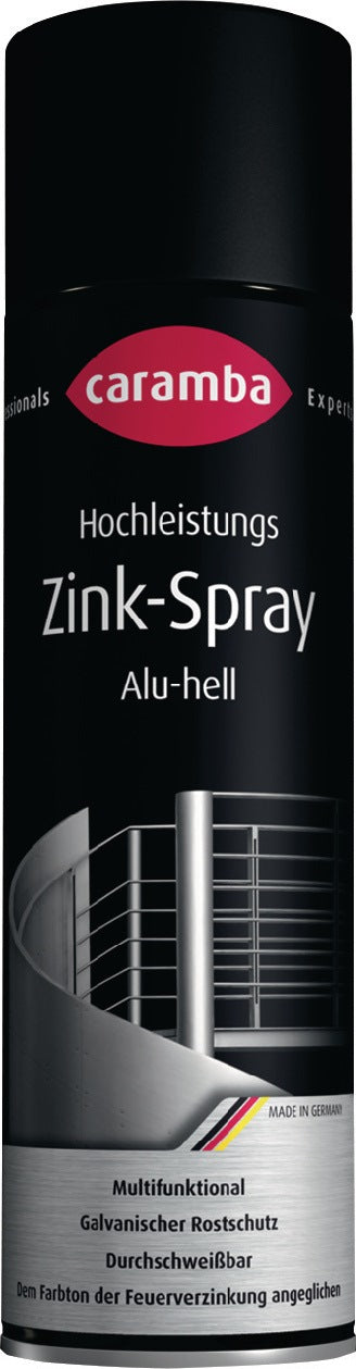 CARAMBA Zinkspray Alu hell 500 ml Spraydose – 6 Stück, galvanischer Rostschutz bis +200 °C