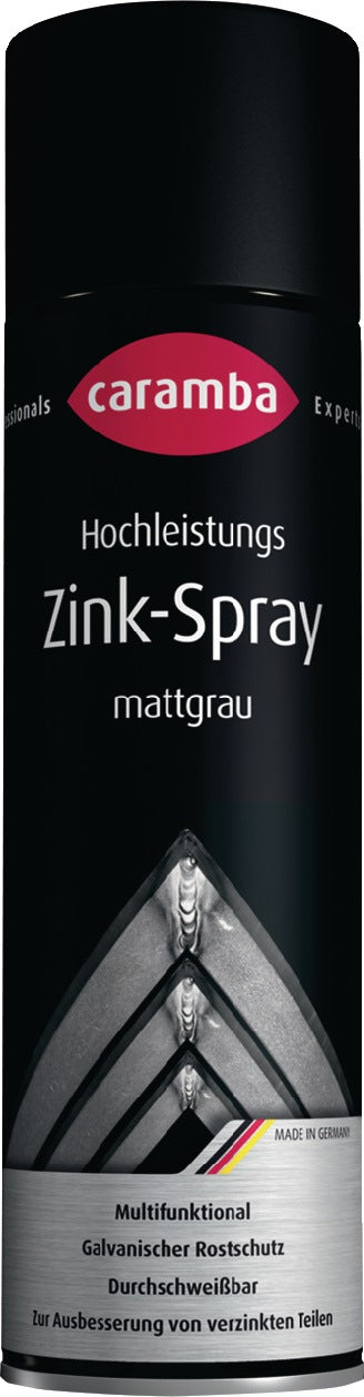 Zinkspray 500 ml mattgrau Spraydose CARAMBA – Galvanischer Rostschutz, durchschweißbar, bis +500 °C