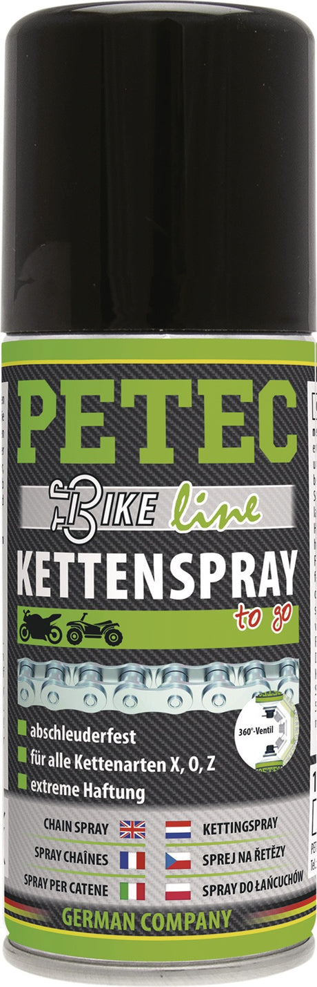 PETEC Kettenspray 100 ml translucent – Abschleuderfest für X-, O- und Z-Ketten