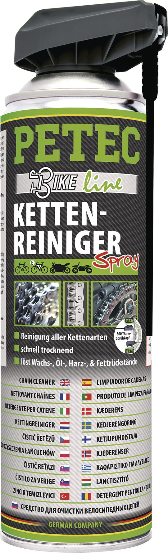 PETEC Kettenreiniger 500 ml Spraydose – 6er-Pack für X-, O- und Z-Ketten