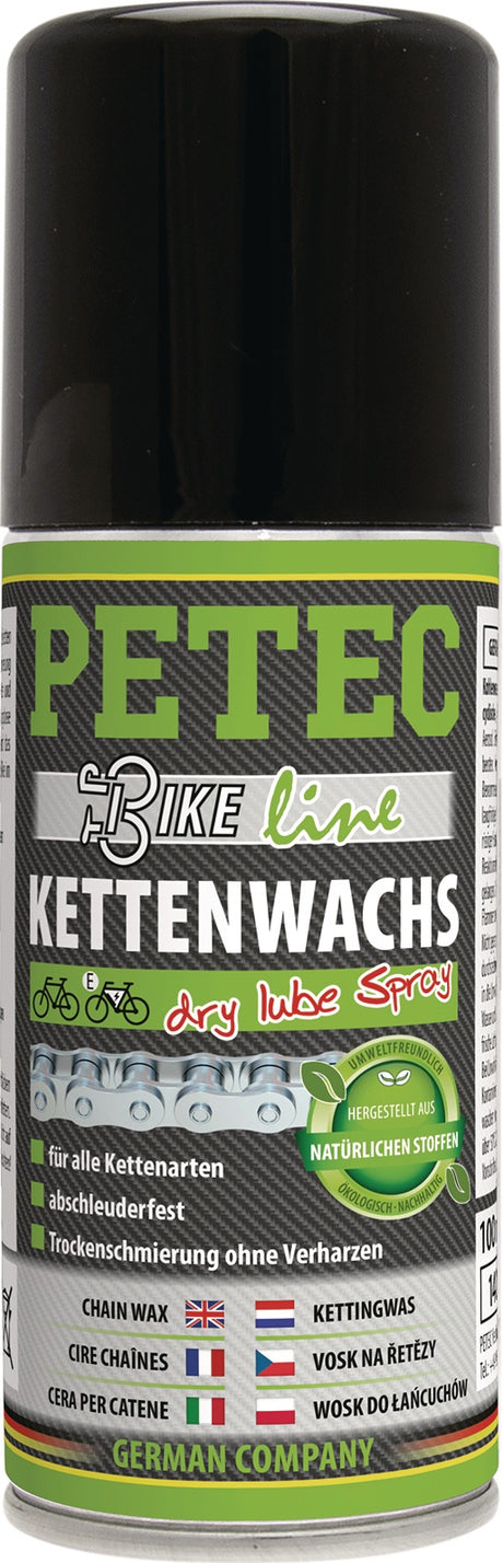 PETEC Kettenwachs Dry Lube 100 ml translucent Sprühdose – Trockenschmierung für alle Ketten