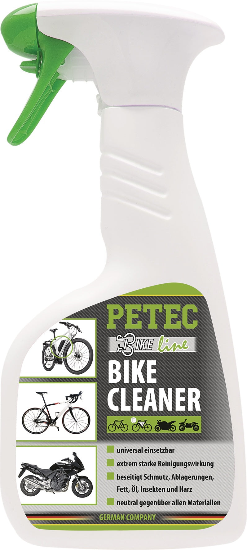 PETEC Bike-Cleaner 500 ml Sprühflasche – Universalreiniger für Fahrrad und Motorrad, 12er Pack