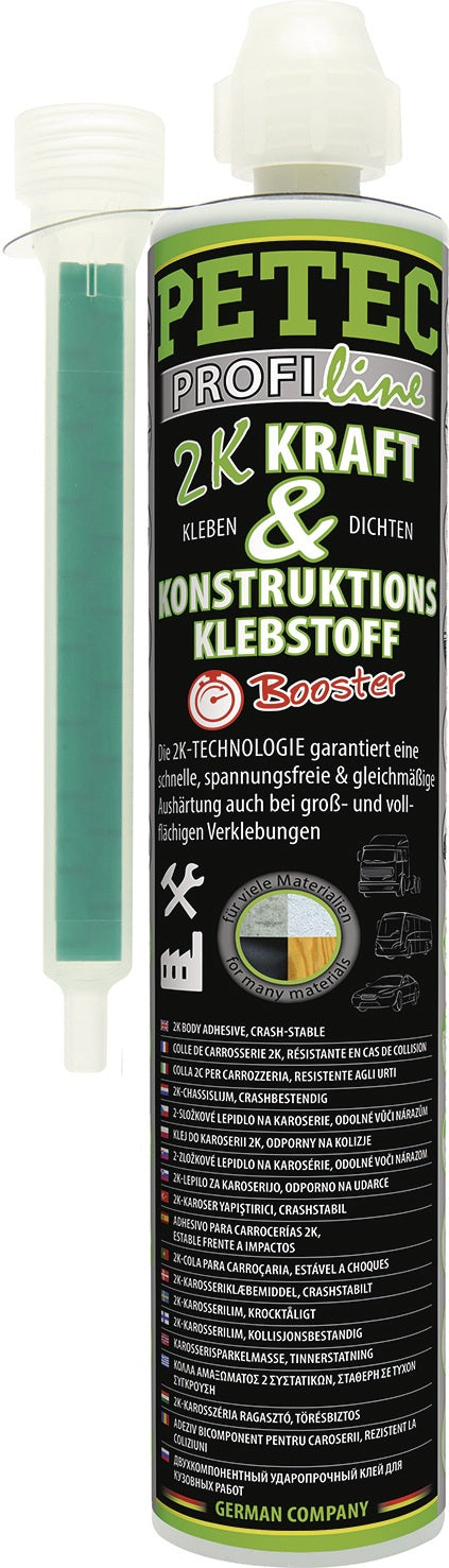 PETEC 2K-Kraft-/Konstruktionsklebstoff 250 ml schwarz Kartusche – 6 Stück