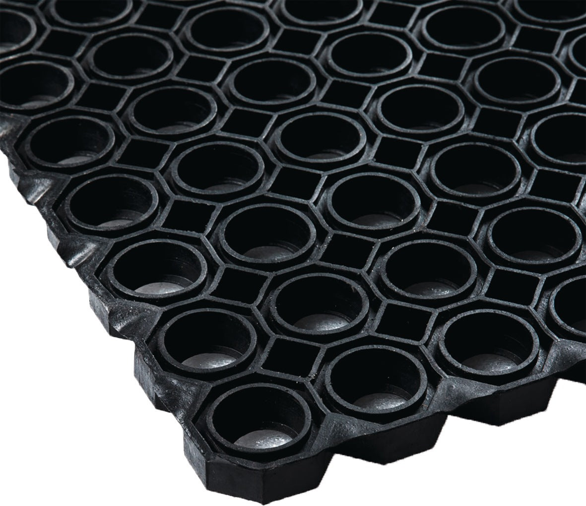 Rubberselect Gummi-Wabenmatte 1m x 1,5m x 22mm schwarz NR/SBR – Schwerlast-Ausführung