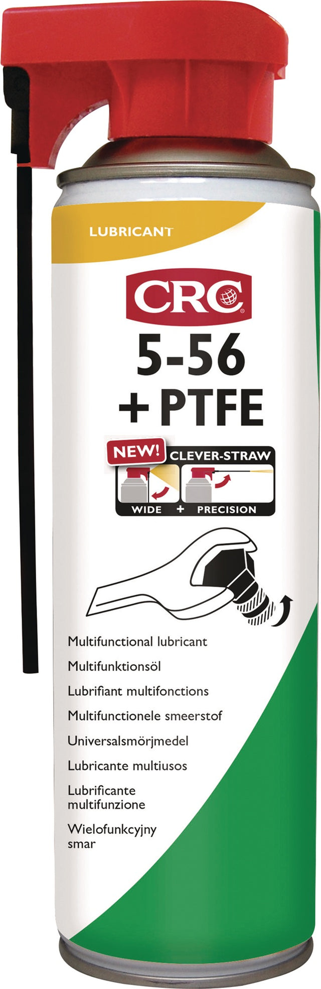 CRC Multifunktionsöl 5-56+PTFE Clever Straw 500 ml Spraydose – 12 Stück