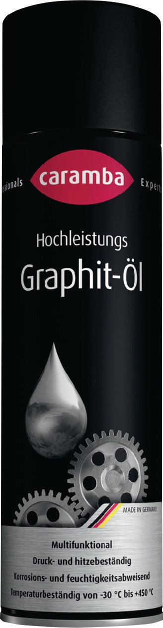 CARAMBA Hochleistungsgraphitöl 500 ml Spraydose – 6er-Pack, hitzebeständig bis 450 °C, silikonfrei