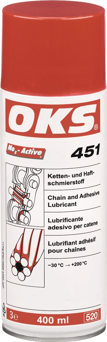 OKS 451 Ketten- und Haftschmierstoff 400 ml Spraydose – transparent, haftstark, wasserbeständig