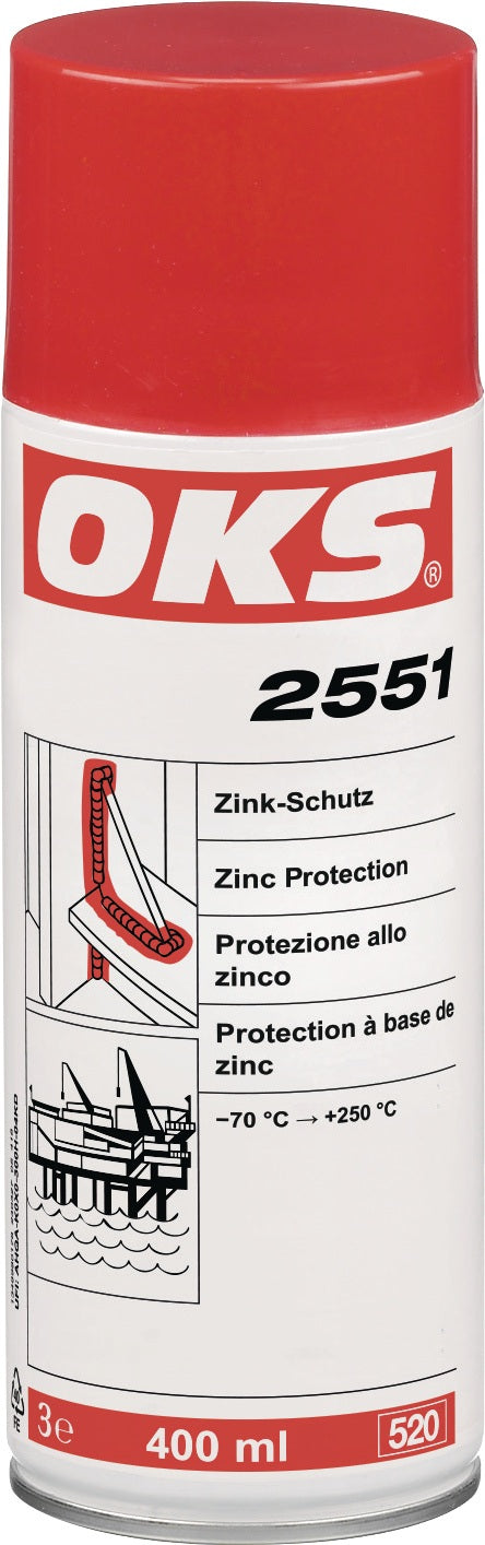 OKS 2551 Zinkspray 400 ml zinkgrau – Kathodischer Langzeit-Korrosionsschutz für Eisenmetalle, 12er-Pack