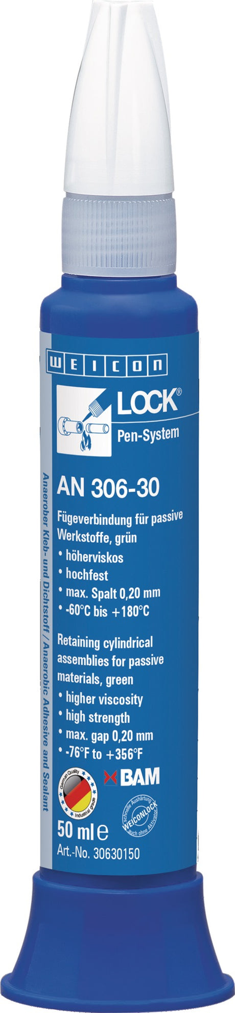 WEICONLOCK AN 306-30 Fügeverbindung – hochfester Fügekleber im 50 ml Pen, grün