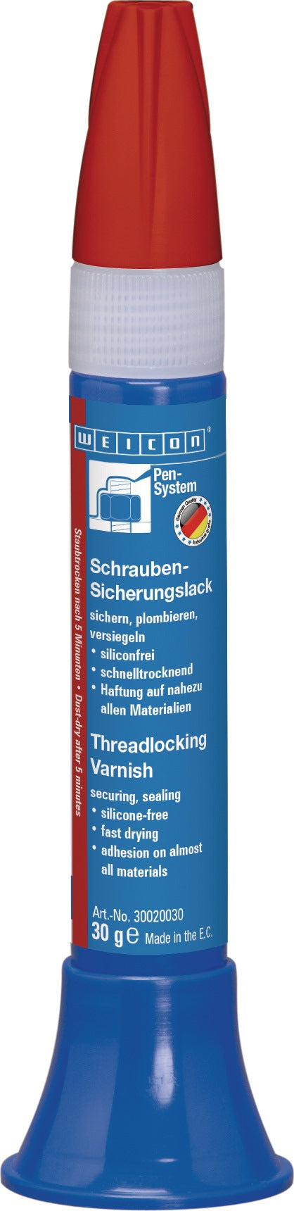 WEICON Schraubensicherungslack rot 30g Pen-System – Schnelltrocknend & Lösemittelhaltig