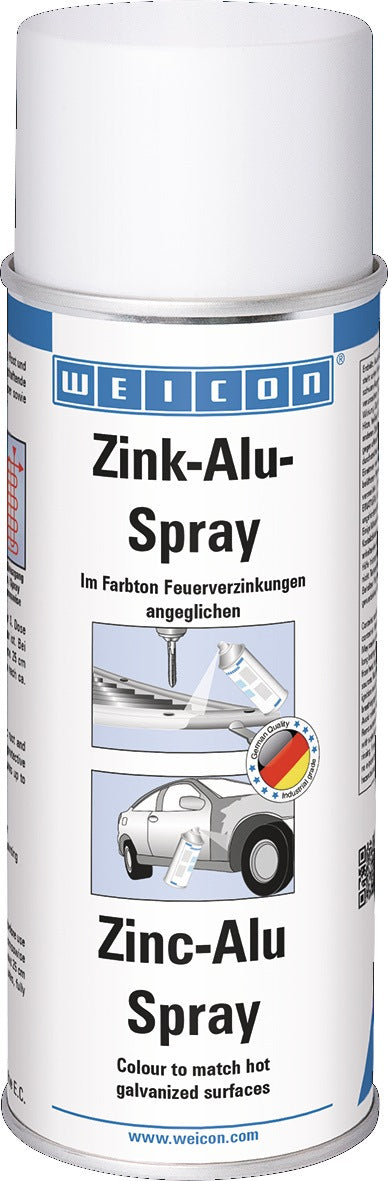 WEICON Zinkaluspray alufarben 400 ml – 12er-Pack, Korrosionsschutz bis +300 °C