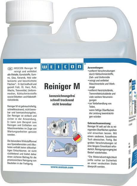 WEICON Spezialreiniger Reiniger M 1l Kanister – gebrauchsfertig, kennzeichnungsfrei, für Metall & Kunststoff