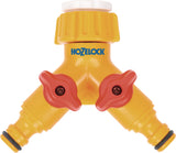 HOZELOCK Hahnkupplung für Wasserhahn 26,5 mm (G 3/4") und 21 mm (G 1/2") – Doppel-Hahnanschluss