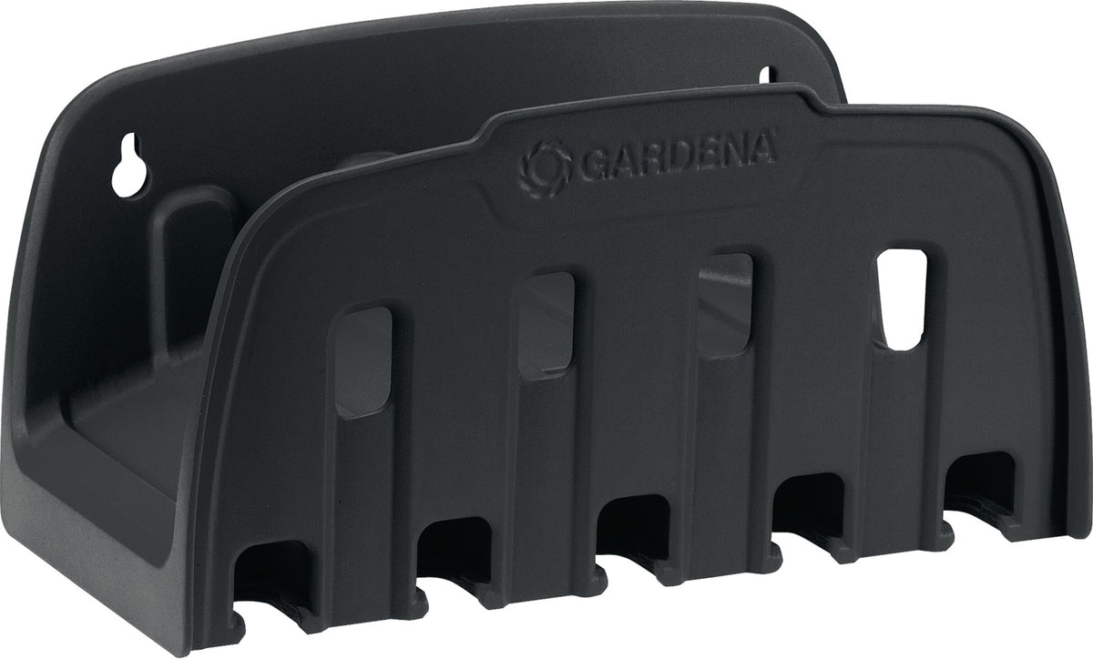 GARDENA Wandschlauchhalter B.12,8cm Kunststoff – Frostschutz & 5 Aufsätze griffbereit
