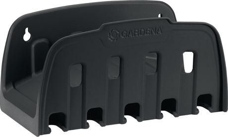 GARDENA Wandschlauchhalter B.12,8cm Kunststoff – Frostschutz & 5 Aufsätze griffbereit