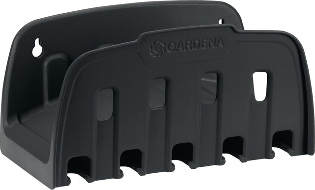 GARDENA Wandschlauchhalter B.12,8cm Kunststoff – Frostschutz & 5 Aufsätze griffbereit