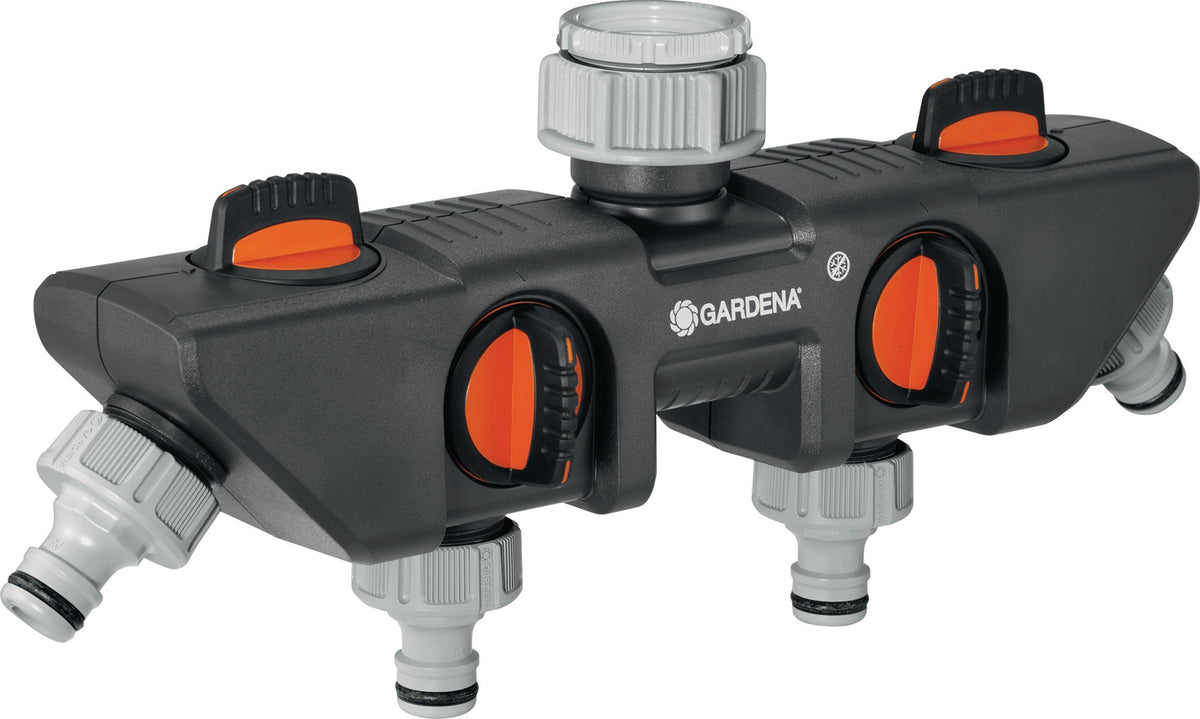 GARDENA 3-Wege-Verteiler 26,5 mm & 33,3 mm – Individuell regulierbarer Wasserfluss