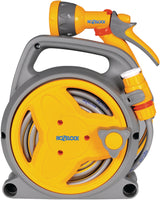 Hozelock Schlauchaufroller Pico Reel PVC – 10 m Schlauch, tragbar, inkl. Spritzpistole