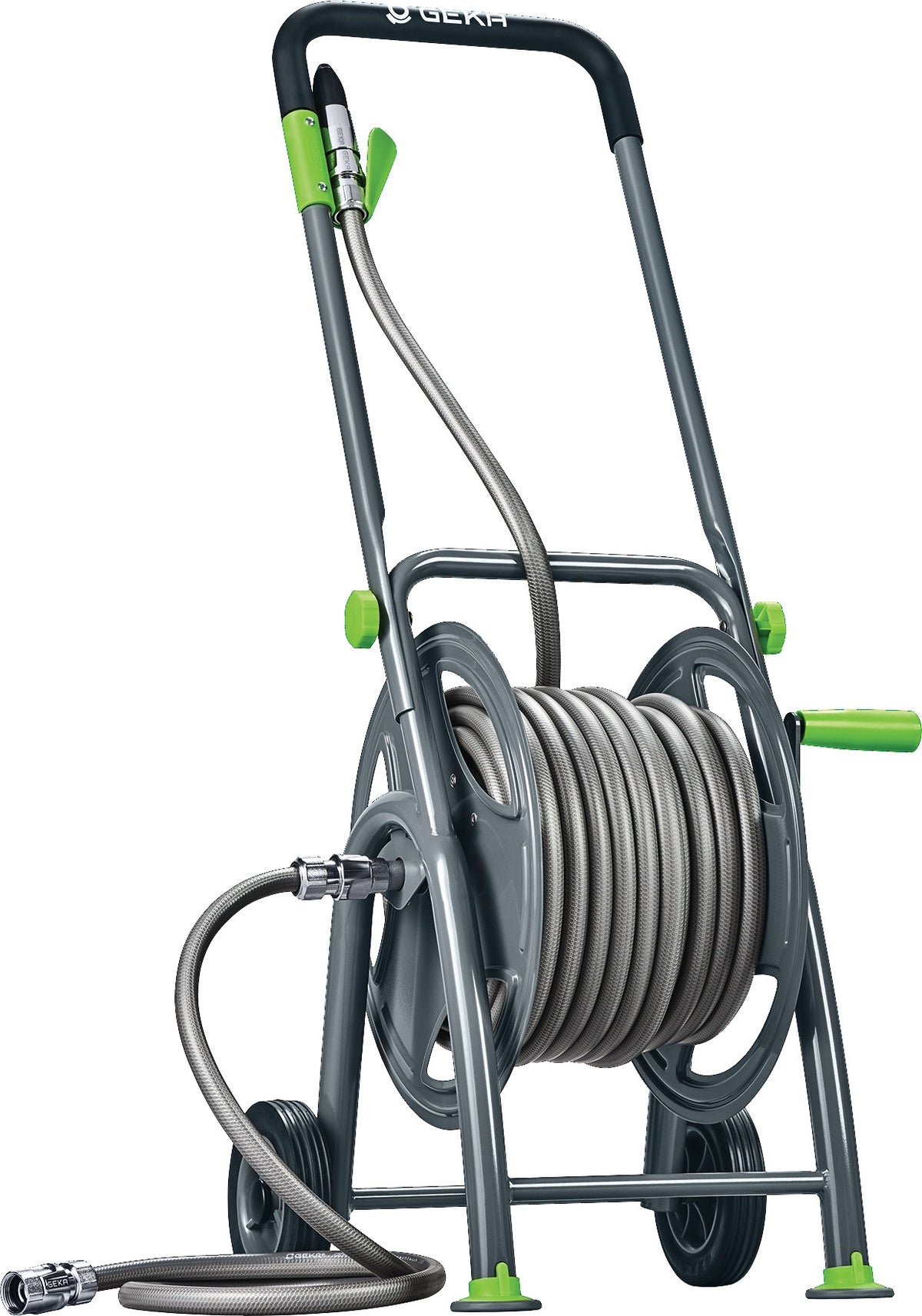 GEKA plus P25SST Schlauchwagen – 25 m Wasserschlauch, pulverbeschichteter Stahl, G 3/4 Zoll