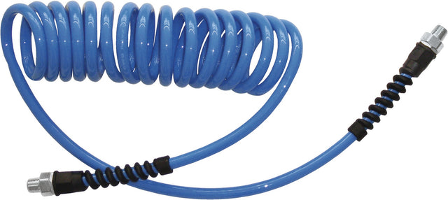 EWO Spiralschlauch-Set 5 mm Innen-Ø, 8 mm Außen-Ø, 3 m, G 1/4 Zoll, Polyurethan, blau