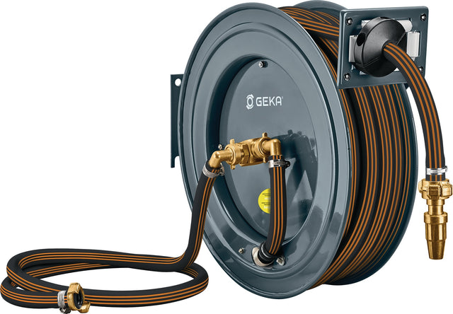 GEKA plus Automatischer Schlauchaufroller PA20GSK – 15 m Schlauch, Stahl, 20 bar