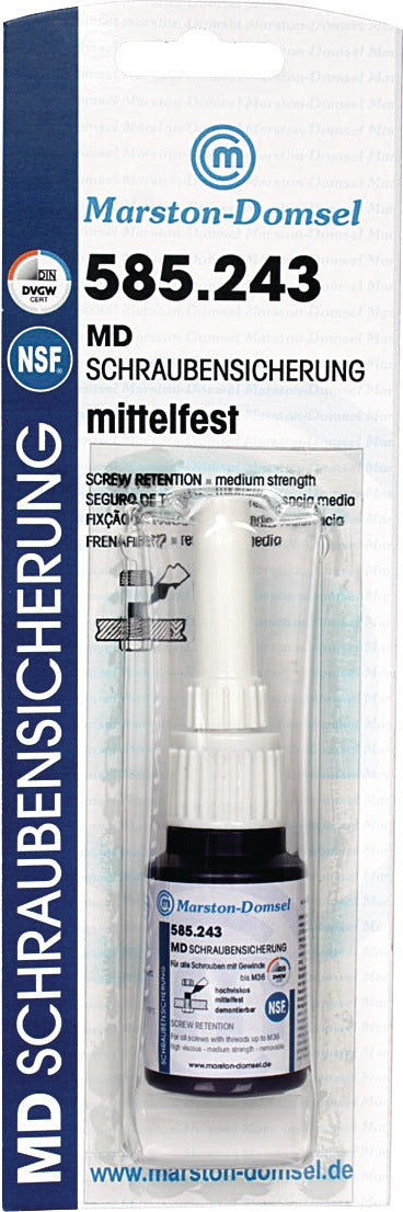 MARSTON Schraubensicherung 585.243 mittelfest hochviskos dunkelblau 10g Flasche – 10 Stück