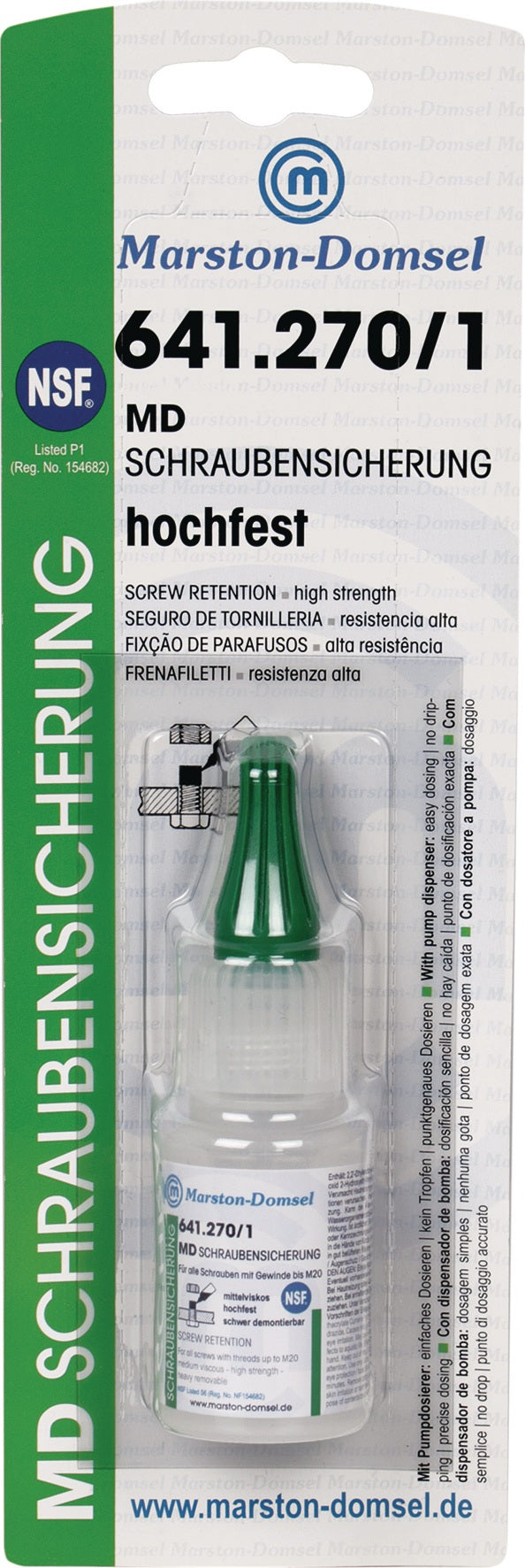 MARSTON Schraubensicherung 641.270/1 hochfest mittelviskos grün 10g Flasche – 10 Stück