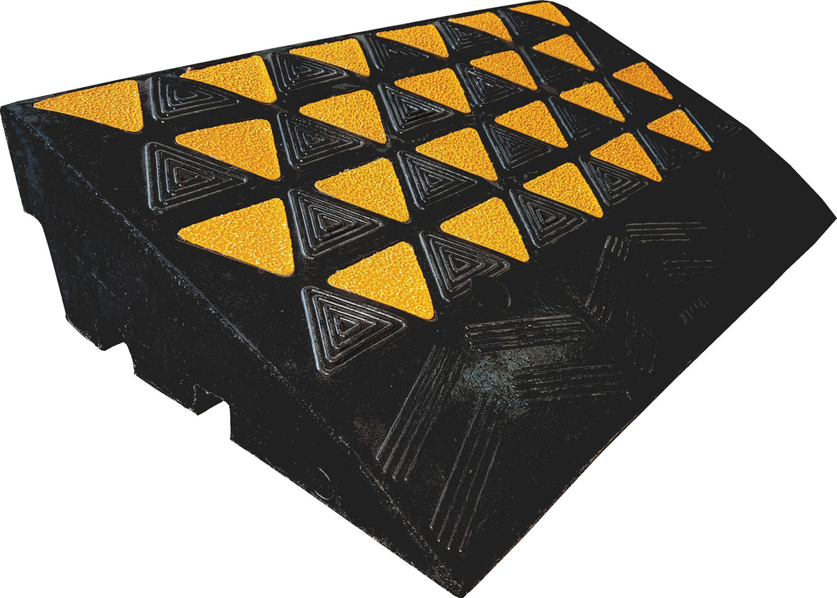 ADMIRAL Bordsteinrampe Admi®Ramp 600x300x100 mm Gummi schwarz – 15 t Tragkraft, mit Reflektoren