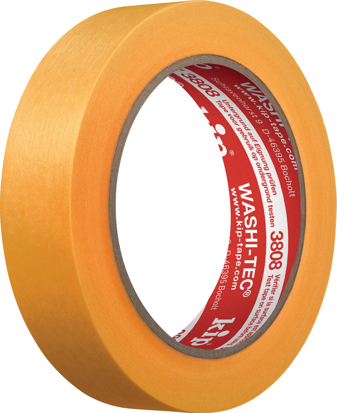 KIP Abdeckband 3808 WASHI-TEC® Premium Goldkrepp® glatt orange 18 mm x 50 m – 12 Rollen