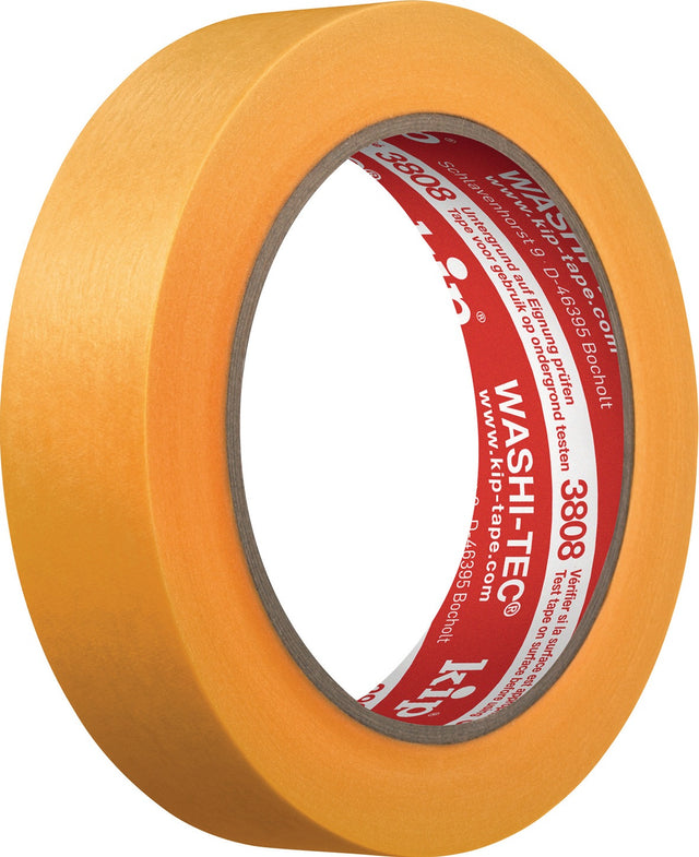KIP Abdeckband 3808 WASHI-TEC® Premium Goldkrepp® glatt orange 18 mm x 50 m – 12 Rollen