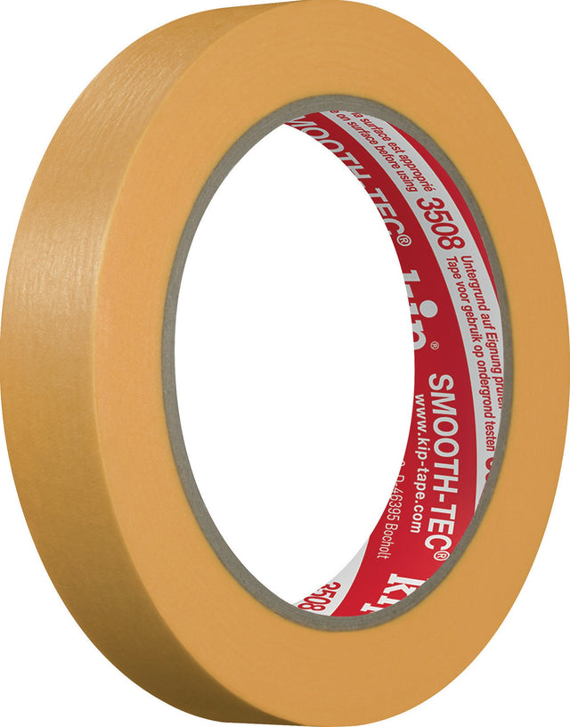 KIP Glattkreppband 3508 SMOOTH-TEC® gelb 18 mm x 50 m – UV-beständig, für scharfe Farbkanten