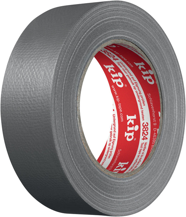 KIP Steinband 3824 silber 38 mm x 50 m – wasserabweisendes Gewebeband mit Hotmelt-Klebstoff