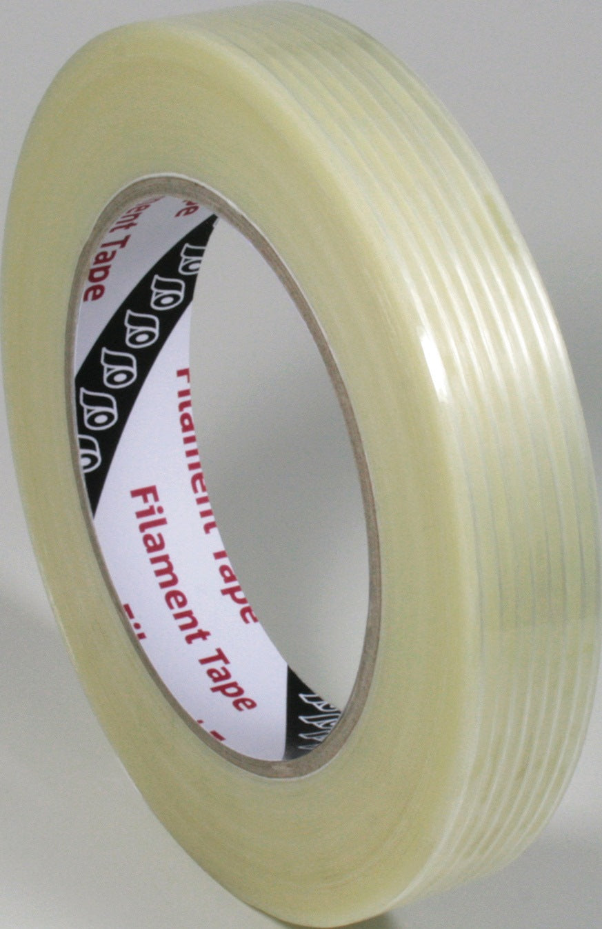 IKS Filamentband F407 farblos 19 mm x 50 m – Glasfaserverstärktes Klebeband für Schwerlastverpackung