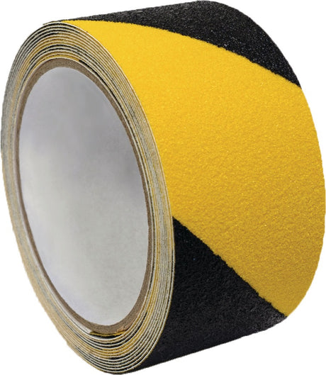 IKS Antirutschklebeband F5750 schwarz/gelb 50 mm x 18 m – rutschhemmend mit Aluminiumoxid-Körnung