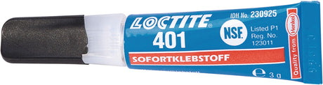 LOCTITE Sofortklebstoff 401 20g NSF P1 farblos Flasche – Hochfester Cyanacrylat-Kleber