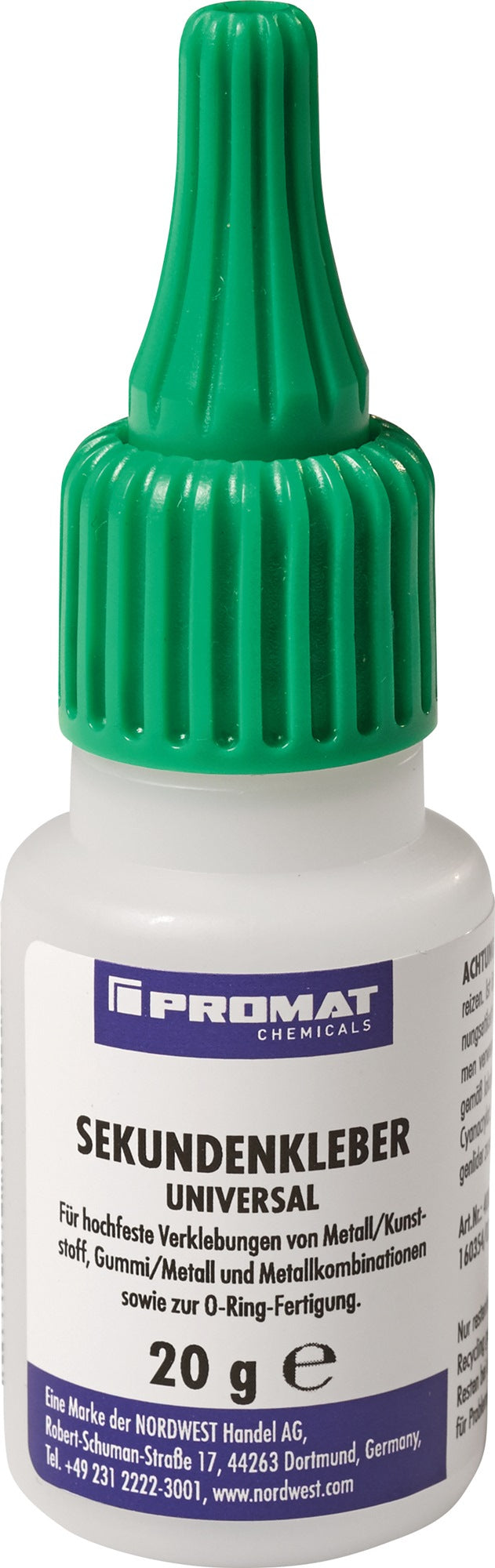 PROMAT CHEMICALS Sekundenkleber Universal 20 g NSF S4 farblos Flasche – 10 Stück