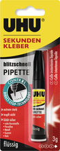 UHU Sekundenkleber blitzschnell PIPETTE Control 3g farblos Tube – 10 Stück, tropffrei & punktgenau