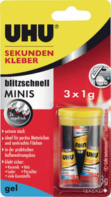 UHU Sekundenkleber blitzschnell SUPERGEL 3x 1g farblos Tube