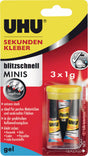 UHU Sekundenkleber blitzschnell SUPERGEL 3x 1g farblos Tube