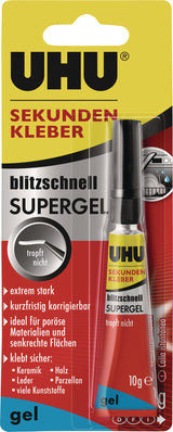 UHU Sekundenkleber blitzschnell SUPERGEL 3x 1g farblos Tube