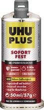 UHU 2K-Epoxidharzklebstoff PLUS SOFORTFEST 57g farblos Doppelkartusche – 6 Stück