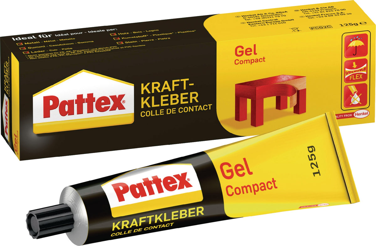 PATTEX Kraftkleber Gel Compact – 50 g Tube, temperaturbeständig von -40 °C bis +70 °C
